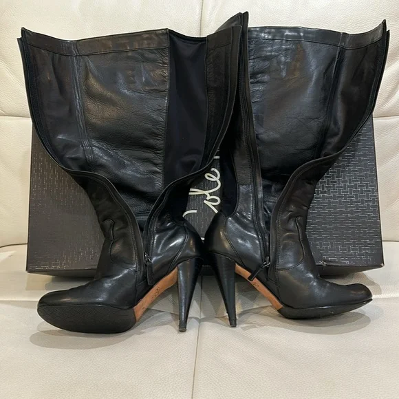 Cole Haan BLACK AIR JALISA TALL BOOT with Zip Closure in Size 4.5 В - Picture 5 of 17